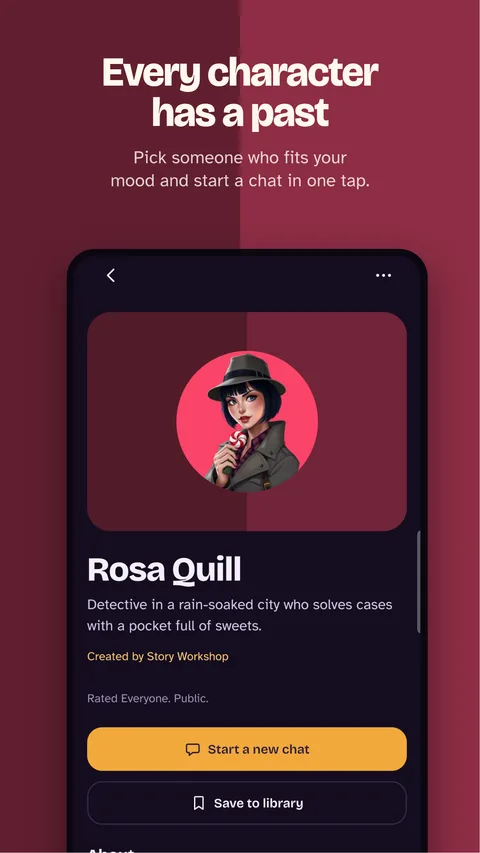 MyCharacter AI screen 1